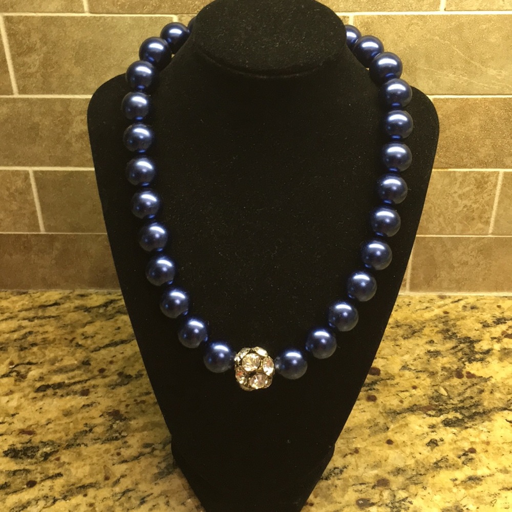 Blue beaded necklace